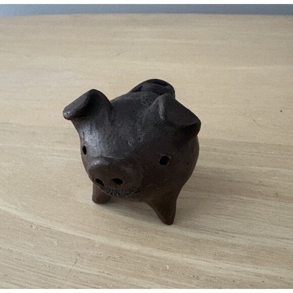 Chanchitos Three-legged Pig Redware Clay Chile Tesoros Good Luck - Picture 1 of 7